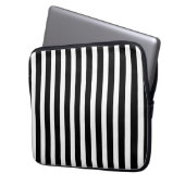 Schwarzweiss-Streifen Laptopschutzhülle (Vorderseite Links)