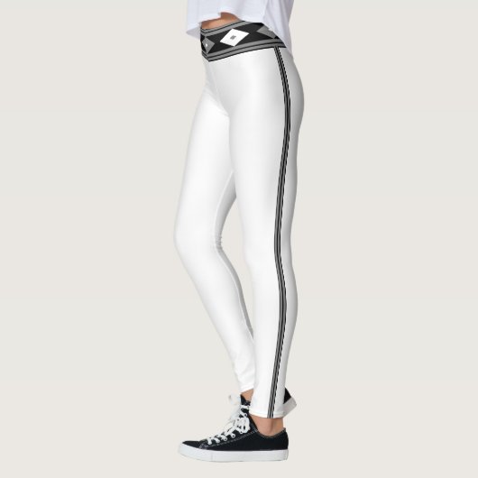 Schwarzweiß Streifen Leggings (Links)