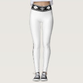 Schwarzweiß Streifen Leggings (Vorderseite)