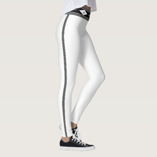 Schwarzweiß Streifen Leggings (Rechts)