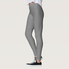 Schwarzweiss-Streifen Leggings