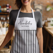 Schwarzweiß-Streifen Modernes Skript Personalisier Schürze