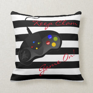 Schwarzweiss-Streifen-Spiel  Reversible Kissen