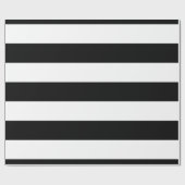 Schwarzweiss-Streifen stilvoll Geschenkpapier (Flach)