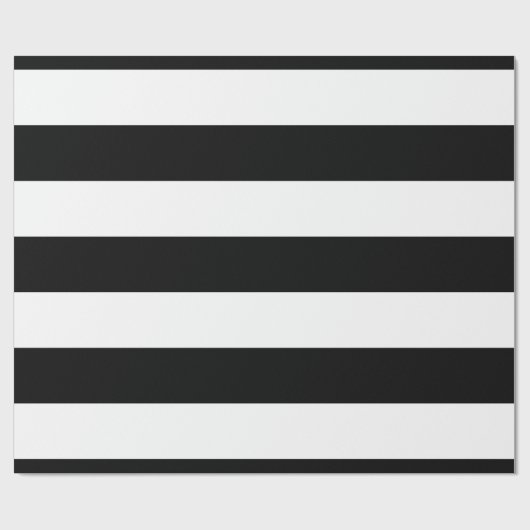 Schwarzweiss-Streifen stilvoll Geschenkpapier (Flach)