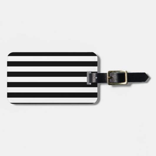 Schwarzweiss-Streifen-| Striped Entwurf Gepäckanhänger (Vorderseite horizontal)