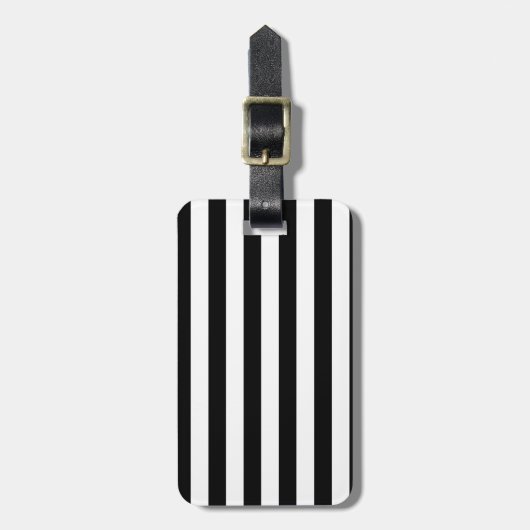 Schwarzweiss-Streifen-| Striped Entwurf Gepäckanhänger (Vorderseite vertikal)