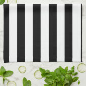Schwarzweiss-Streifen-| Striped Entwurf Geschirrtuch (Gefaltet)
