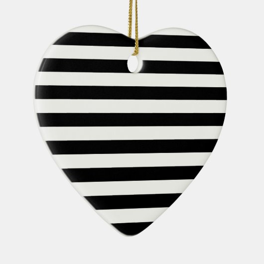 Schwarzweiss-Streifen-| Striped Entwurf Keramikornament (Rechts)
