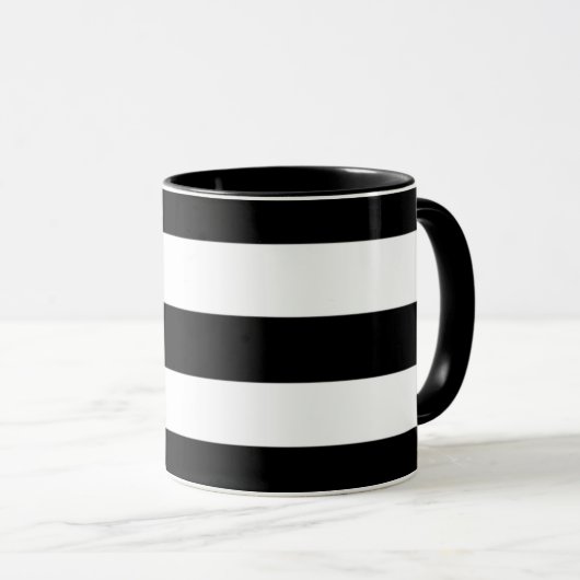 Schwarzweiss-Streifen Tasse (VorderseiteRechts)