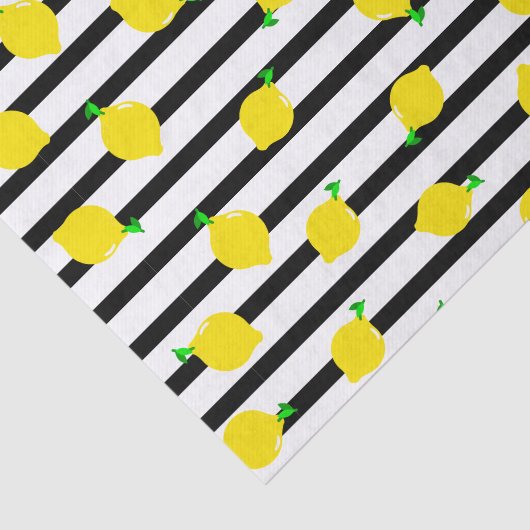 Schwarzweiss-Streifen u. Zitrone Seidenpapier (Ausschnitt)