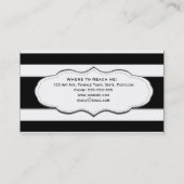 Schwarzweiss-Streifen-Visitenkarten Visitenkarte (Rückseite)