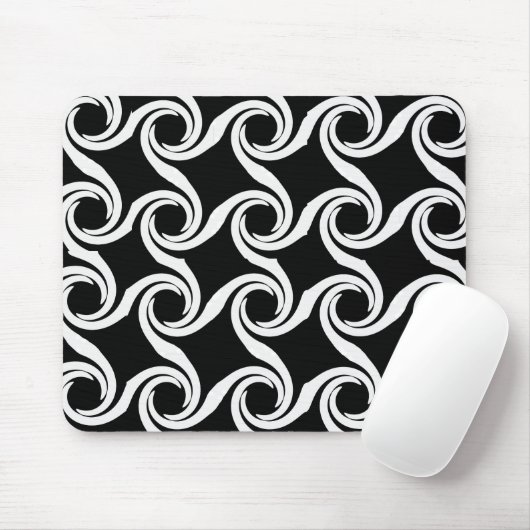Schwarzweiss-Strudel-Muster Mousepad (Mit Mouse)