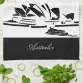 Schwarzweiss-Sydney, Australien Geschirrtuch (Gefaltet)