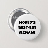 Schwarzweiss-T - Shirts des Gut-est Memaw der Welt Button (Vorne & Hinten)