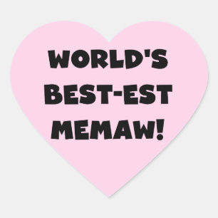 Schwarzweiss-T - Shirts des Gut-est Memaw der Welt Herz-Aufkleber
