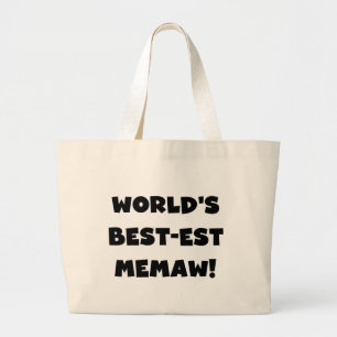 Schwarzweiss-T - Shirts des Gut-est Memaw der Welt Jumbo Stoffbeutel