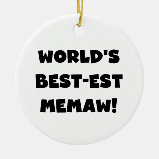 Schwarzweiss-T - Shirts des Gut-est Memaw der Welt Keramik Ornament (Vorne)