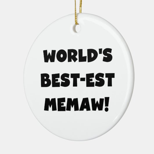 Schwarzweiss-T - Shirts des Gut-est Memaw der Welt Keramik Ornament (Links)