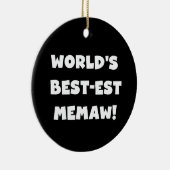 Schwarzweiss-T - Shirts des Gut-est Memaw der Welt Keramikornament (Rechts)