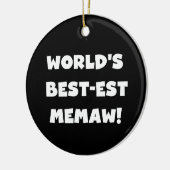 Schwarzweiss-T - Shirts des Gut-est Memaw der Welt Keramikornament (Links)