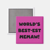 Schwarzweiss-T - Shirts des Gut-est Memaw der Welt Magnet (Vorderseite/Rückseite)