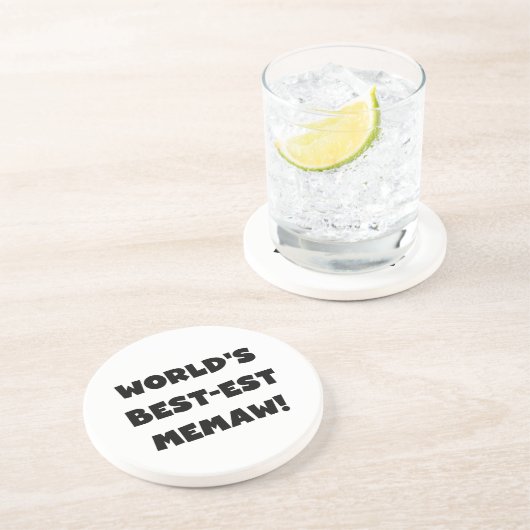 Schwarzweiss-T - Shirts des Gut-est Memaw der Welt Sandstein Untersetzer (Seite)