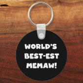 Schwarzweiss-T-Shirts des Gut-est Memaw der Welt Schlüsselanhänger (Vorderseite)
