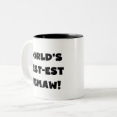Schwarzweiss-T - Shirts des Gut-est Memaw der Welt Zweifarbige Tasse (Vorderseite Links)