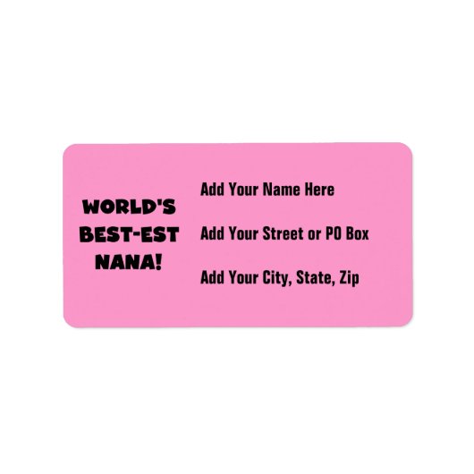 Schwarzweiss-T - Shirts des Gut-est Nana der Welt Adressaufkleber (Vorne)