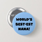 Schwarzweiss-T - Shirts des Gut-est Nana der Welt Button (Vorne & Hinten)