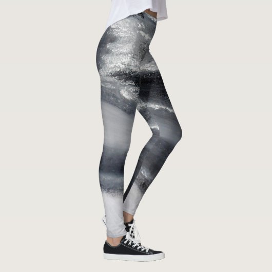 Schwarzweiss-Tanz-Leggings des Strand-II Leggings (Rechts)