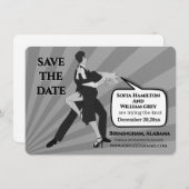 Schwarzweiß-Tänzerin Save the Date Einladung (Vorne/Hinten)