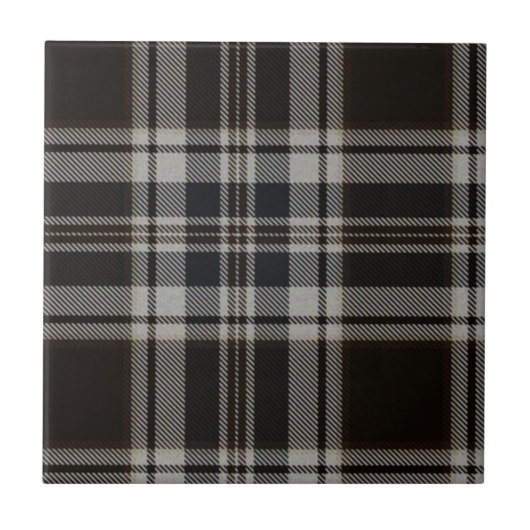 Schwarzweiss-Tartan-Fliese Fliese (Vorderseite)