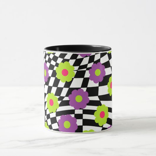 Schwarzweiß-Tasse mit Blume Tasse (Zentrum)