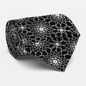 Schwarzweiss-Tatted Spitze-Krawatte Krawatte (Gerollt)
