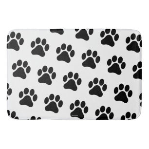 Schwarzweiss-Tatzen-Druck-Muster-Bad-Matte Badematte