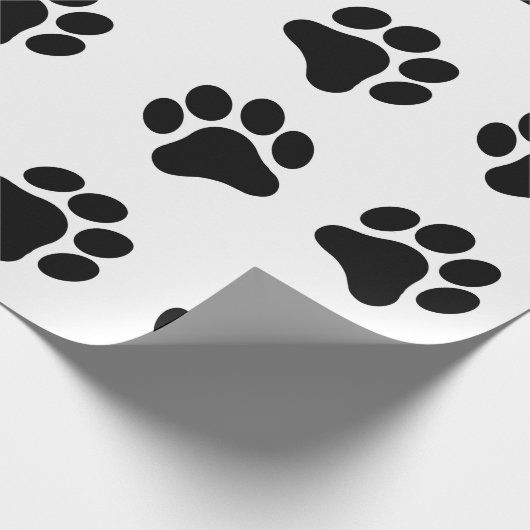 Schwarzweiss-Tatzen-Druck-Muster-Packpapier Geschenkpapier (Ecke)