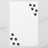 Schwarzweiss-Tatzen-Druck-Muster stationär Briefpapier (Vorderseite)