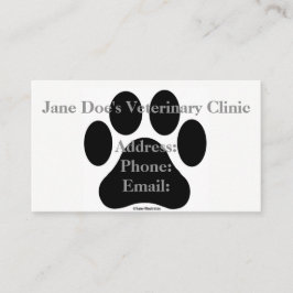 Schwarzweiss-Tatzen-Druck-Visitenkarte-Schablone Visitenkarte