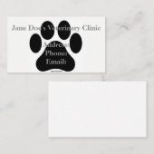 Schwarzweiss-Tatzen-Druck-Visitenkarte-Schablone Visitenkarte (Vorne/Hinten)