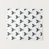 Schwarzweiss. Teepee-Muster Wandteppich (Vorderseite (Horizontal))