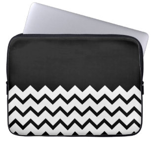 Schwarzweiss. Teil-Zickzack, zerteilen schlichtes Laptopschutzhülle