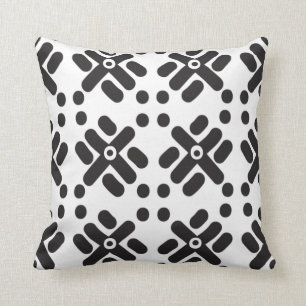 Schwarzweiss-"Teku" Druck-Wurfs-Kissen Kissen