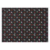 🎾, Schwarzweiß-Tennis-🎾 Tischdecke (Vorderseite (Horizontal))
