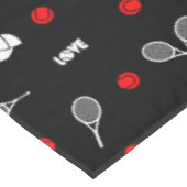 🎾, Schwarzweiß-Tennis-🎾 Tischdecke (Schrägansicht)