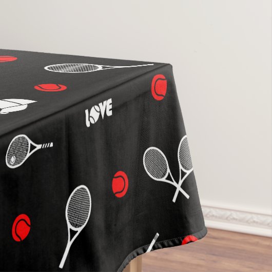 🎾, Schwarzweiß-Tennis-🎾 Tischdecke (Beispiel)