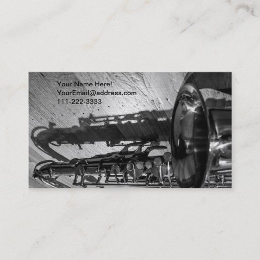 Schwarzweiss-Tenorsaxofon Visitenkarte (Vorderseite)