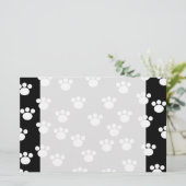 Schwarzweiss-Tiertatzen-Druck-Muster Briefpapier (Stehend Vorderseite)