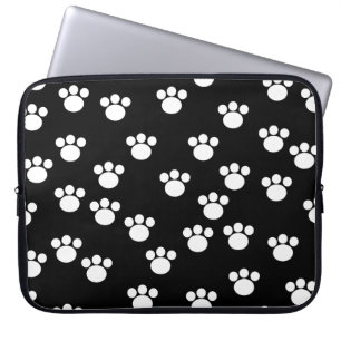 Schwarzweiss-Tiertatzen-Druck-Muster Laptopschutzhülle